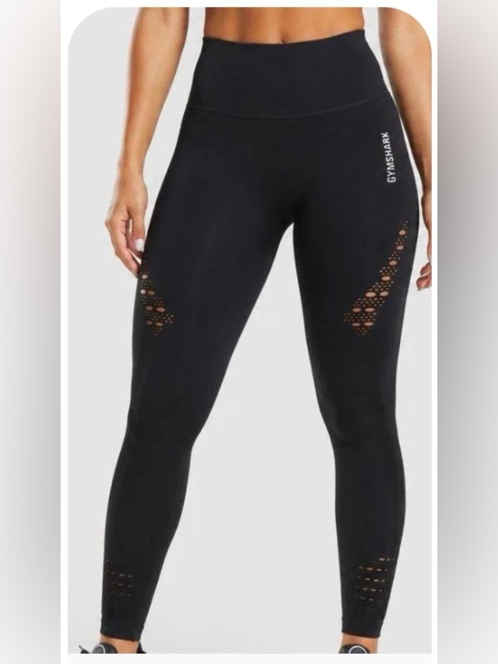 Gymshark Black High-Waist Laser-Cut Seamless Leggings